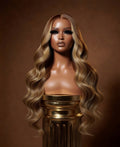 Chocolate Swirl Wave Highlights HD Lace Frontal Wig